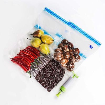 Sous Vide Yeniden Kullanılabilir Vakumlu Gıda Saklama Torbaları Hava Valfi Vakum Fermuarlı Çanta