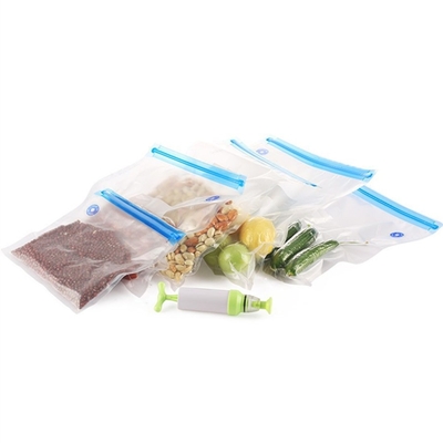 Sous Vide Çantalar Gıda Depolama için BPA Ücretsiz Yeniden Kullanılabilir Vakum Mühürleyen Fermuarlı Çantalar