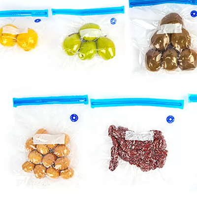 Yeniden Kullanılabilir Vakumlu Gıda Saklama Torbaları Fermuarlı Hava Valfi Çanta Nem Geçirmez