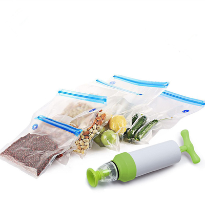 Hava Geçirmez Gıda Vakum Şeffaf Zip Sous Vide Torbalar Tek Yönlü Hava Valfi