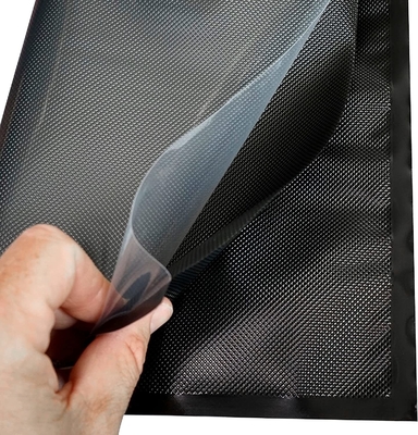 Plastik Deniz Ürünleri Şeffaf Ön Siyah Vakumlu Poşet Torbası BPA Free Foodsaver