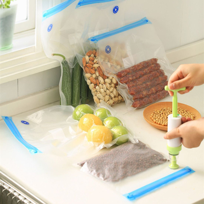 Sous Vide Çantalar Gıda Depolama için BPA Ücretsiz Yeniden Kullanılabilir Vakum Mühürleyen Fermuarlı Çantalar