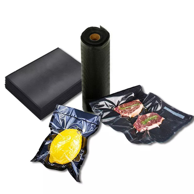 Polipropilen Dondurucu Depolama Siyah Mühürleyen Torbalar QS Plastik Vakum Mühürleyen Torba