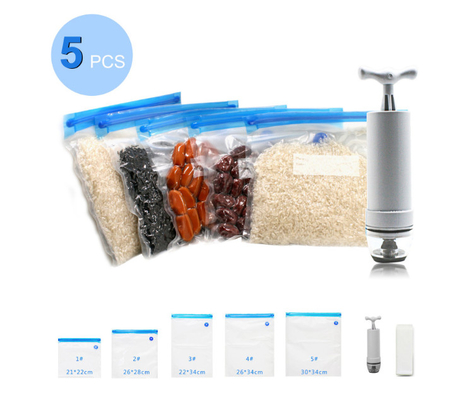 BPA İçermeyen Gıda Sous Vide Torbaları SGS Fermuarlı Vakumlu Mühürlü Torbalar