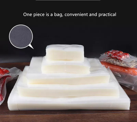 Dondurulmuş Et için Sous Vide Vakum Torbaları Kabartmalı PE Plastik Vakumlu Gıda Torbaları