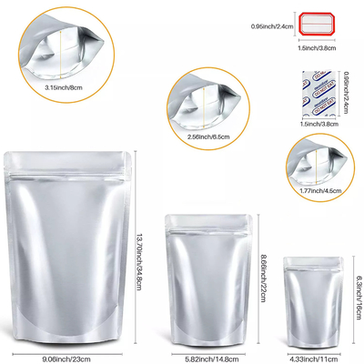 Oksijen Emicili Özel Açılıp Kapanabilir Kilitli Stand Up Mylar Torbaları