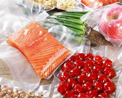 QS Dondurulmuş Gıda Sıcak Mühürlü PE Sıcak Mühürlü Plastik Torba Markayı Özelleştir 15cm * 25cm
