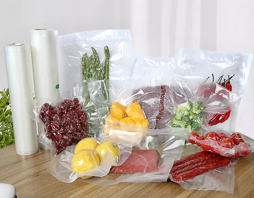 Gıda Tasarrufu Naylon Vakum Saklama Torbaları için Sous Vide Plastik Kabartmalı Vakum Mühürleyen Çantalar
